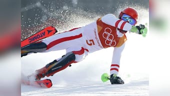 Winter Olympics 2018: Men's slalom favourite Marcel Hirscher crashes out, ends pursuit of third gold at Pyeongchang