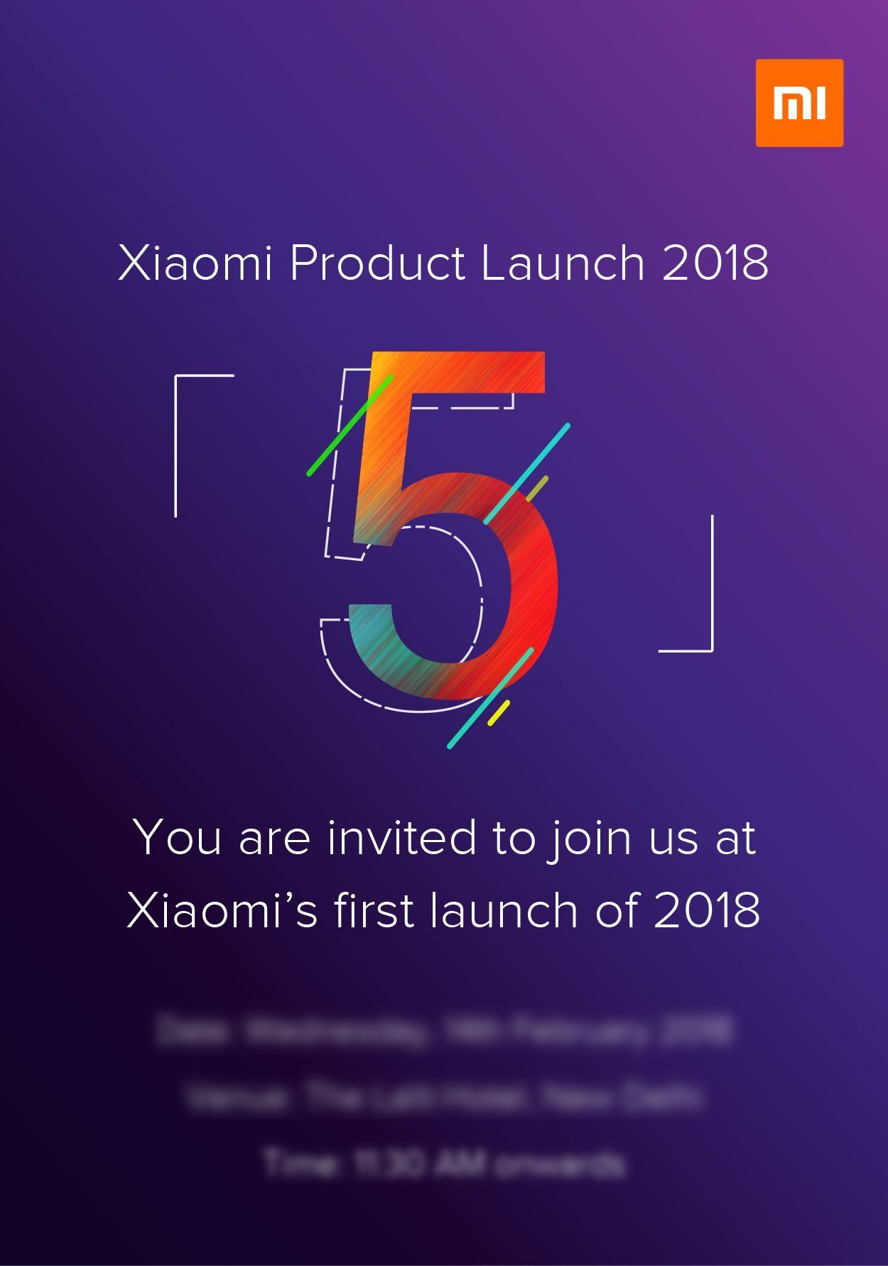Invite for the Redmi 5/Redmi Note 5 launch