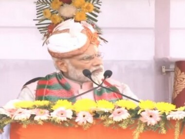 Prime Minister Narendra Modi addressing a rally in Unakoti's Kailashahar. Twitter@Bjp4india
