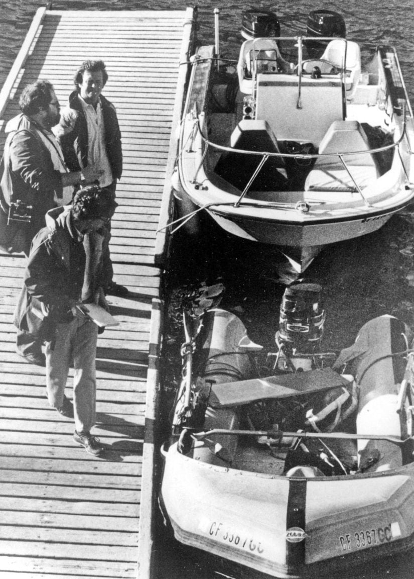 This file photo shows the “Prince Valiant,” the inflatable dinghy used by Natalie Wood, moored at the harbor in Avalon, Calif., after it washed up on the rocks on Santa Catalina Island. Patrolmen discovered the actress’ body 200 yards off Blue Cavern Point on Catalina Island, 100 yards away from the boat after a seven hour search. AP