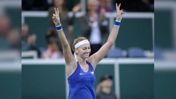 Fed Cup: Petra Kvitova leads Czech Republic into semi-finals, USA progress but Serena Williams loses in doubles