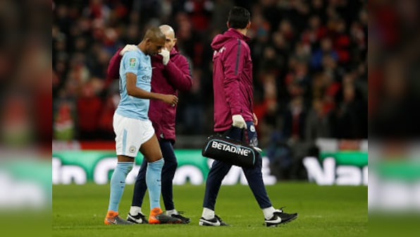 Manchester City midfielder Fernandinho to miss upcoming fixtures after sustaining injury in League Cup final
