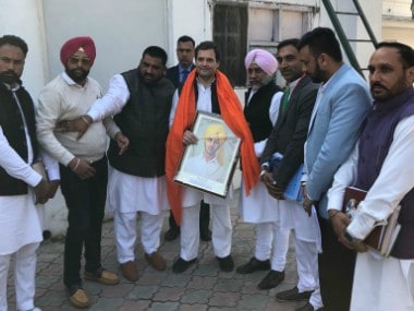 Rahul Gandhi meeting workers from various levels of the Congress party at AICC HQ on Wednesday. Firstpost/Debobrat Ghose