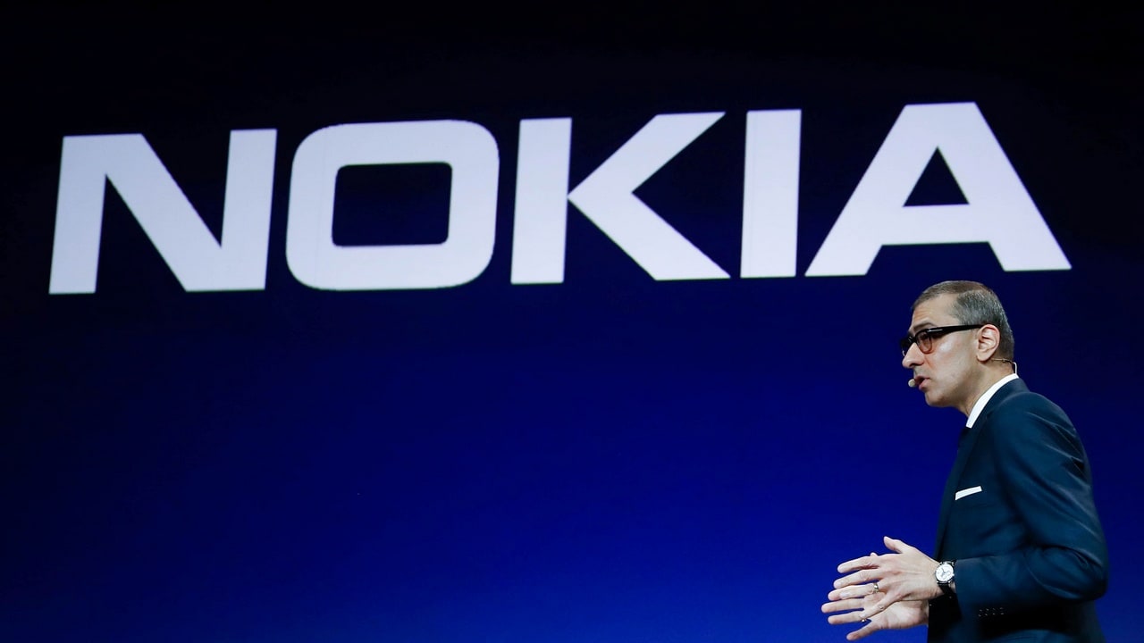 Rajeev Suri, Nokia's President and Chief Executive Officer, speaks during the Mobile World Congress. Reuters
