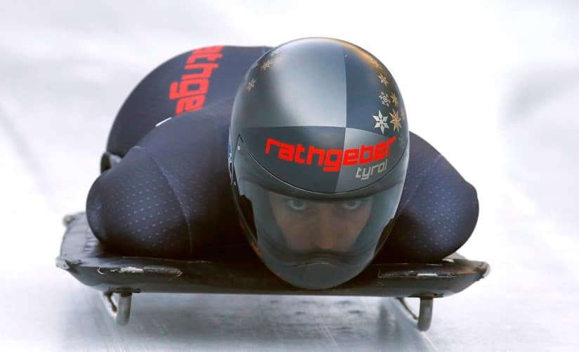 Austria’s Janine Flock in action during the Skeleton World Championships in 2017. REUTERS