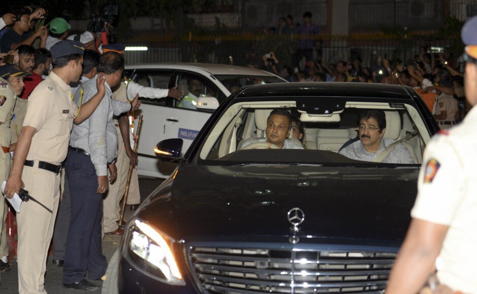 The Embraer jet, owned by industrialist Anil Ambani, landed in Mumbai around 9.30 pm and the cremation is scheduled around 3.30 pm on Wednesday. Ambani, wife Tina and Anil Kapoor were among those at the airport when the plane landed. PTI The Embraer jet, owned by industrialist Anil Ambani, landed in Mumbai around 9.30 pm and the cremation is scheduled around 3.30 pm on Wednesday. Ambani, wife Tina and Anil Kapoor were among those at the airport when the plane landed. PTI