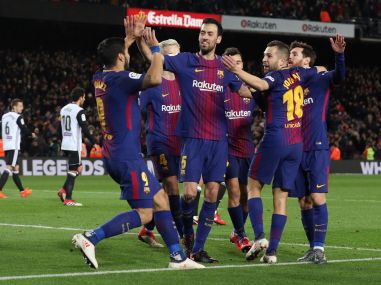 Copa del Rey: Luis Suarez gives Barcelona edge over Valenica in semi-final first leg; Leganes draw against Sevilla Copa del Rey: Luis Suarez gives Barcelona edge over Valenica in semi-final first leg; Leganes draw against Sevilla