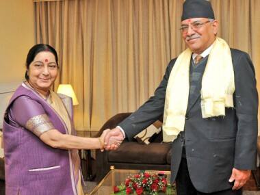 Sushma Swaraj assures India's support for political stability in Nepal, meets former PM Prachanda