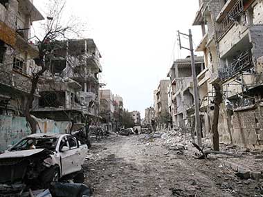 Bombing continues in Syria's Eastern Ghouta region despite UN ceasefire order, relief supplies blocked Bombing continues in Syria's Eastern Ghouta region despite UN ceasefire order, relief supplies blocked