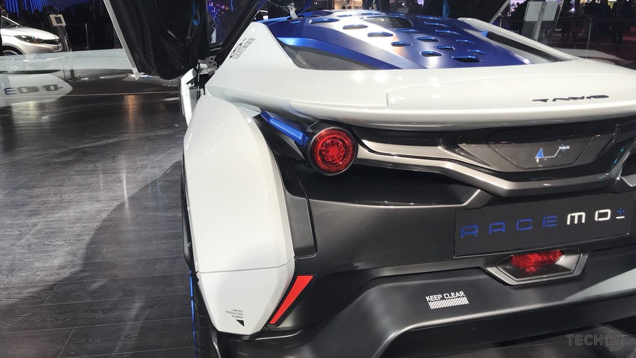 Tata Motors RaceMo taillight displayed at the Auto Expo 2018. Tata Motors RaceMo taillight displayed at the Auto Expo 2018.
