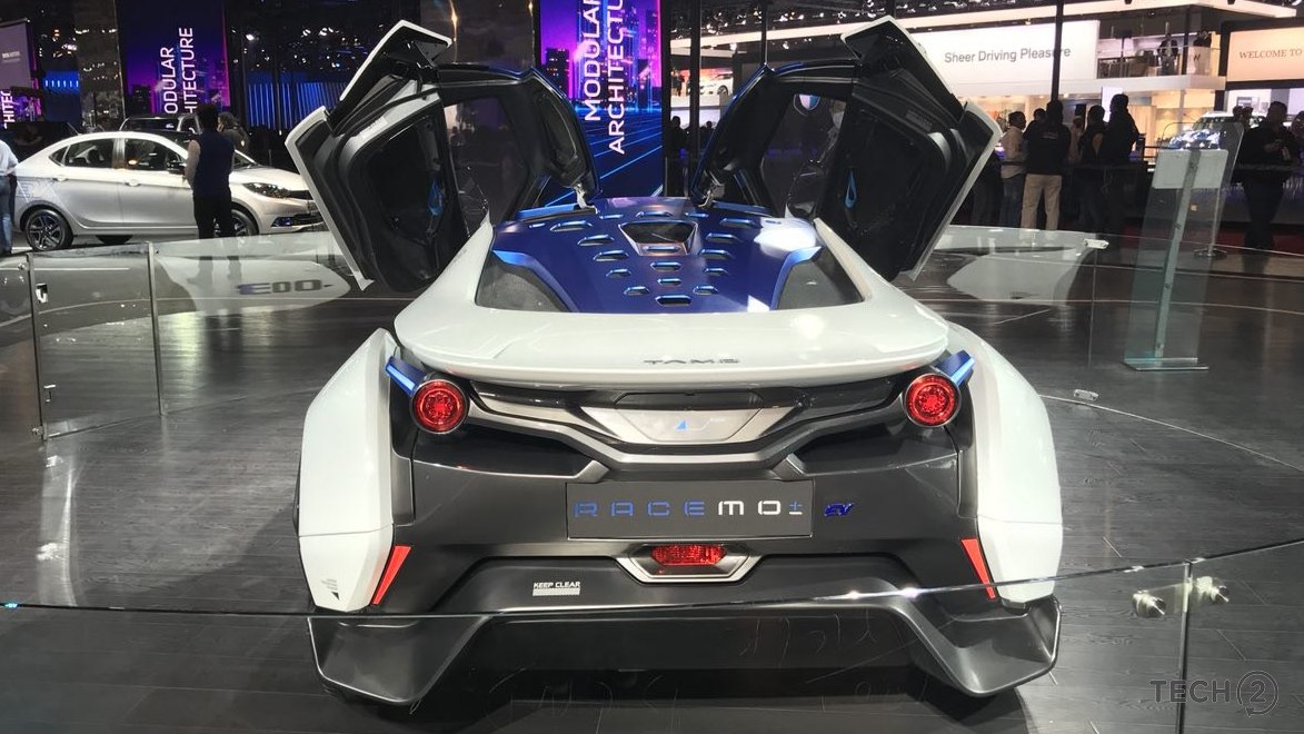 Tata Motors RaceMo from the rear side at the Auto Expo 2018. Tata Motors RaceMo from the rear side at the Auto Expo 2018.