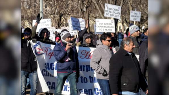 Indian-Americans rally outside White House in support of Donald Trump's merit-based immigration