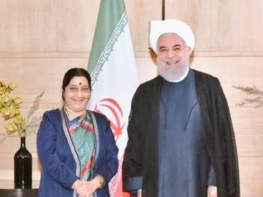Sushma Swaraj meets Iranian president Hassan Rouhani in Delhi, discusses energy and connectivity issues Sushma Swaraj meets Iranian president Hassan Rouhani in Delhi, discusses energy and connectivity issues