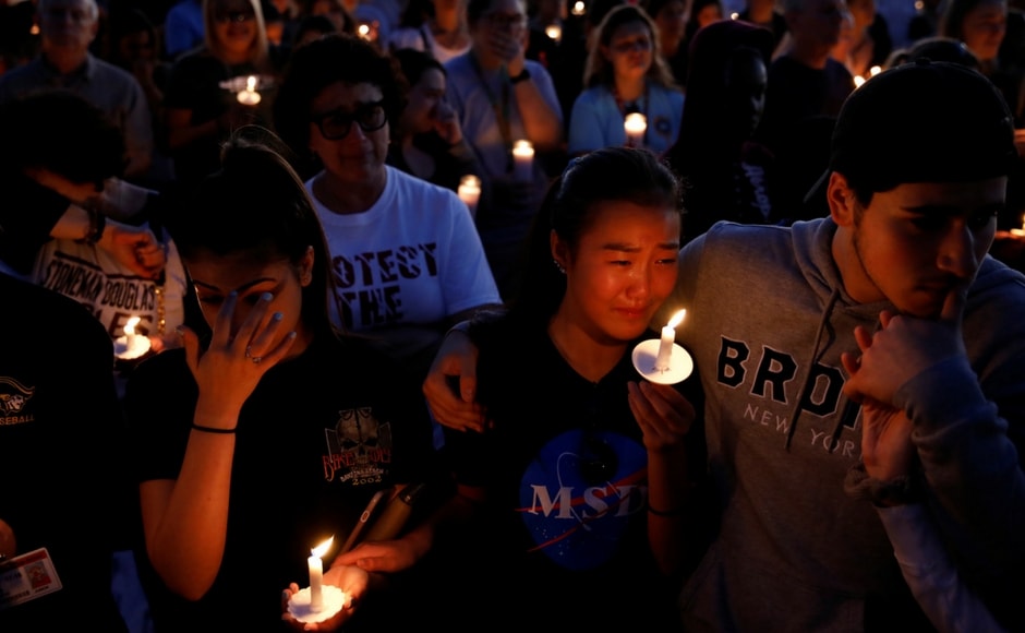 Thousands attended a vigil to mourn the 17 victims who were slaughtered by a 19-year-old former student at a high school in Florida which had ousted him for indiscipline. Reuters Thousands attended a vigil to mourn the 17 victims who were slaughtered by a 19-year-old former student at a high school in Florida which had ousted him for indiscipline. Reuters