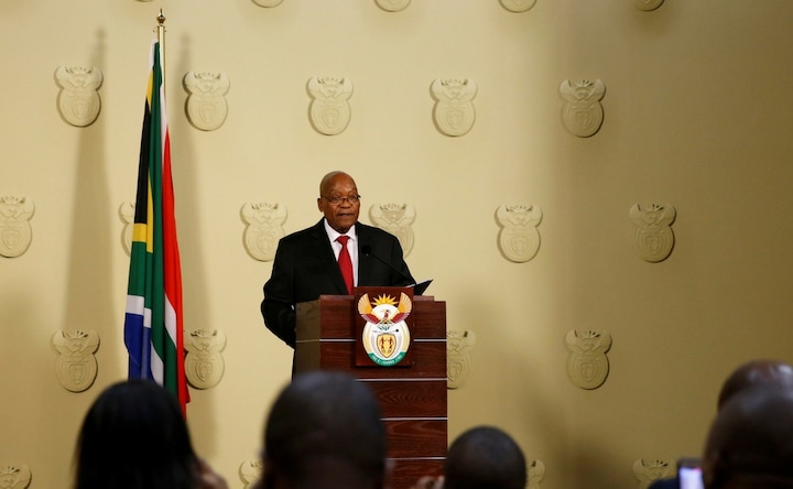 South Africa's Jacob Zuma resigns as president, rails against ANC party for ousting him