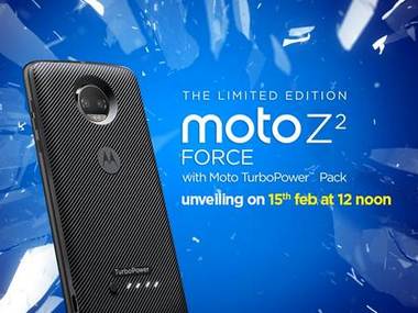 Moto Z2 Force limited edition with Moto TurboPower Pack Mod to launch in India on 15 February Moto Z2 Force limited edition with Moto TurboPower Pack Mod to launch in India on 15 February