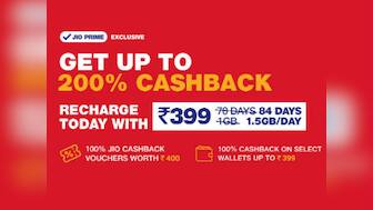 Jio cashback offer can get you up to Rs 799 cashback on a recharge of Rs 398 and above