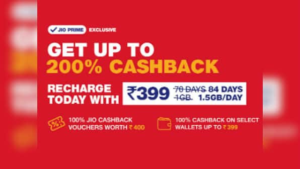 Jio cashback offer can get you up to Rs 799 cashback on a recharge of Rs 398 and above