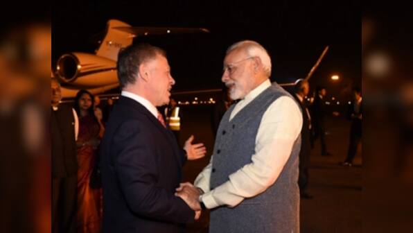 King Abdullah II arrives in India for 3-day visit: Narendra Modi receives Jordanian ruler at New Delhi airport