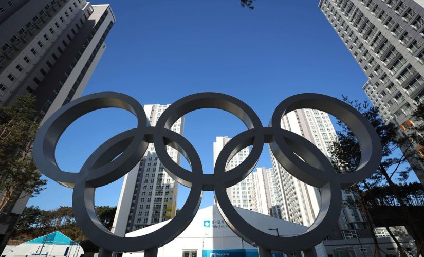 The Olympic Rings outside the Athletes Village. Image courtesy: Twitter/@Olympics