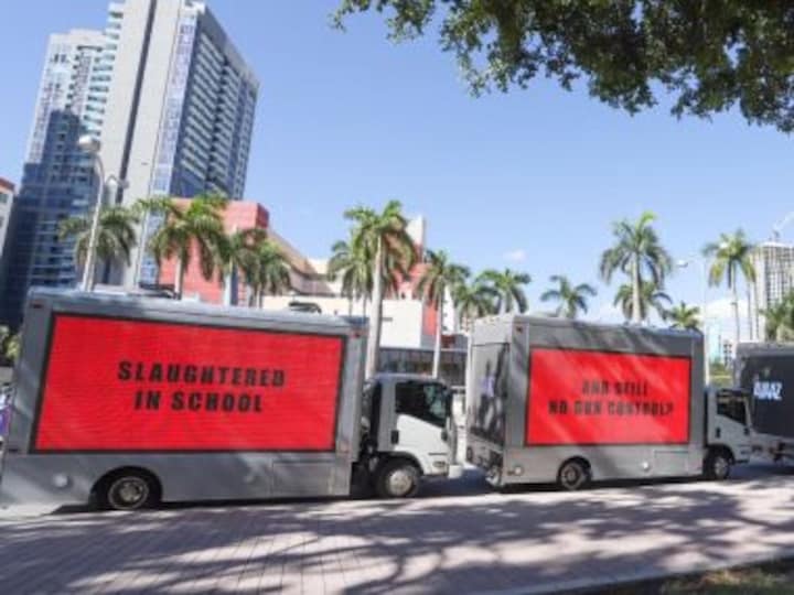 Three Billboards Outside Ebbing, Missouri inspires protest signs following Florida school shooting