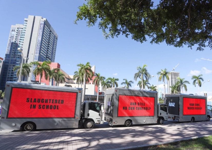 Three Billboards Outside Miami, Florida. Twitter/Avaaz