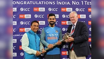 ICC presents Virat Kohli with ICC Test Championship mace as India retain top spot in rankings