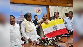 Yellow, white and red: New Karnataka flag featuring state emblem unveiled by Siddaramaiah, awaits MHA approval