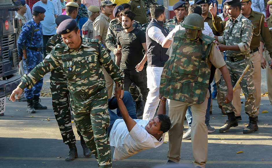 The Congress has been ramping up attack on the government over the Rafale issue, claiming that the deal for the French fighter jets negotiated under its rule was much cheaper than the contract signed by the Modi government. CRP personnel take away Indian Youth Congress activist during the demonstration. PTI The Congress has been ramping up attack on the government over the Rafale issue, claiming that the deal for the French fighter jets negotiated under its rule was much cheaper than the contract signed by the Modi government. CRP personnel take away Indian Youth Congress activist during the demonstration. PTI
