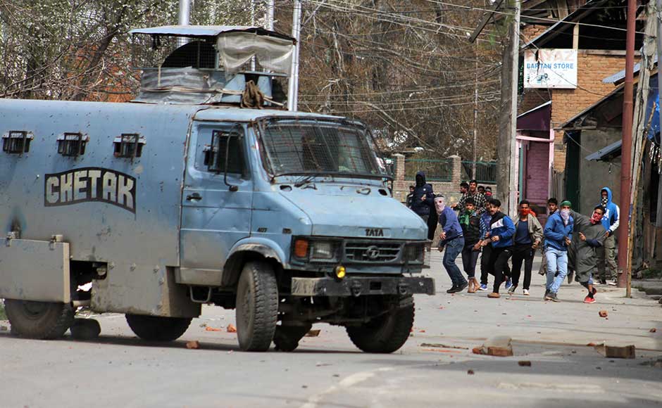 Young boys also raised anti-India slogans and hurled stones at the security personnel near the encounter site. However, police and paramilitary forces used teargases to disperse the crowd. Firstpost/Sameer Mushtaq Security forces gun down two JeM militants in Jammu and Kashmir's Anantnag district