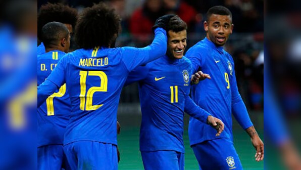 International friendlies: Philippe Coutinho scores as Neymar-less Brazil prepare for World Cup with win over Russia