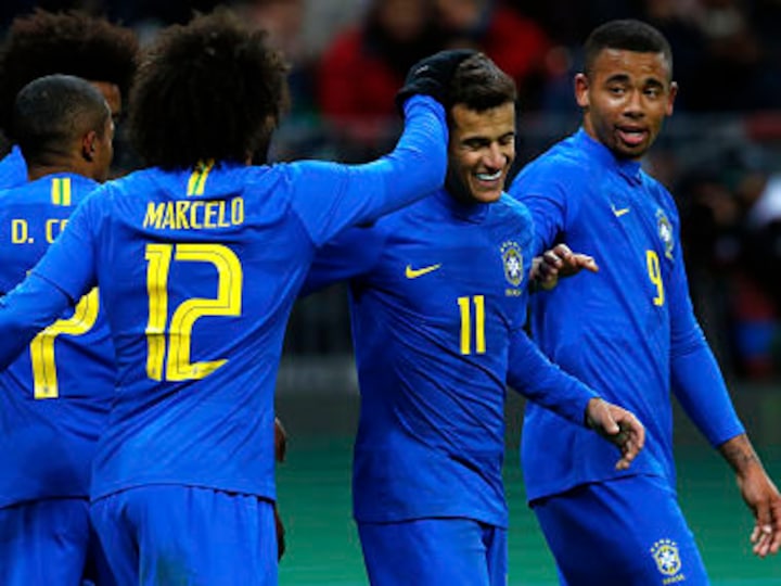 International friendlies: Philippe Coutinho scores as Neymar-less Brazil prepare for World Cup with win over Russia