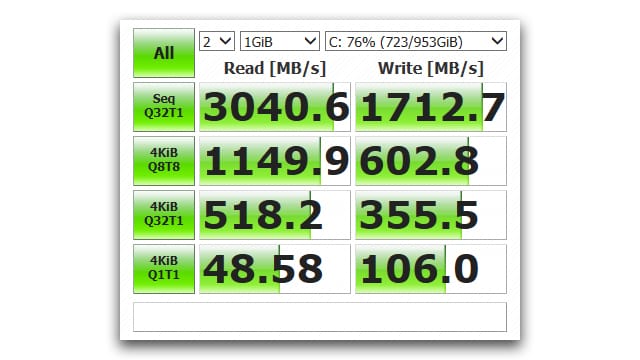 The read speeds are excellent, but not best in class.