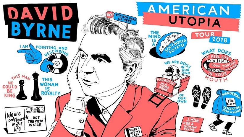 David Byrne American Utopia album tour. Image via Twitter