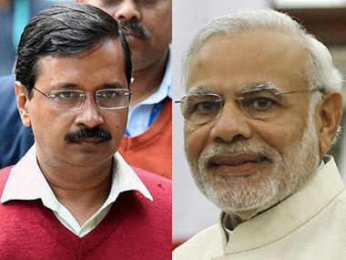 File image of Arvind Kejriwal and Narendra Modi. PTI