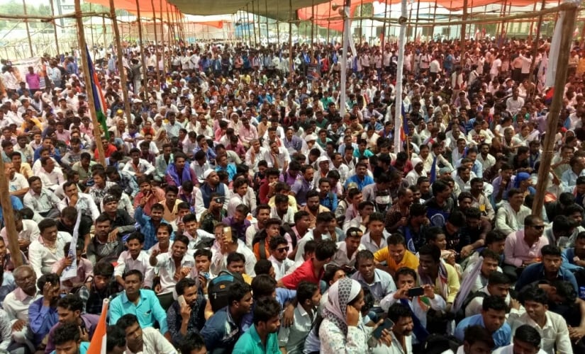 The protesters gather at Azad Maidan. Image procured by Sanjay Sawant