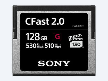 Sony CFast memory cards.