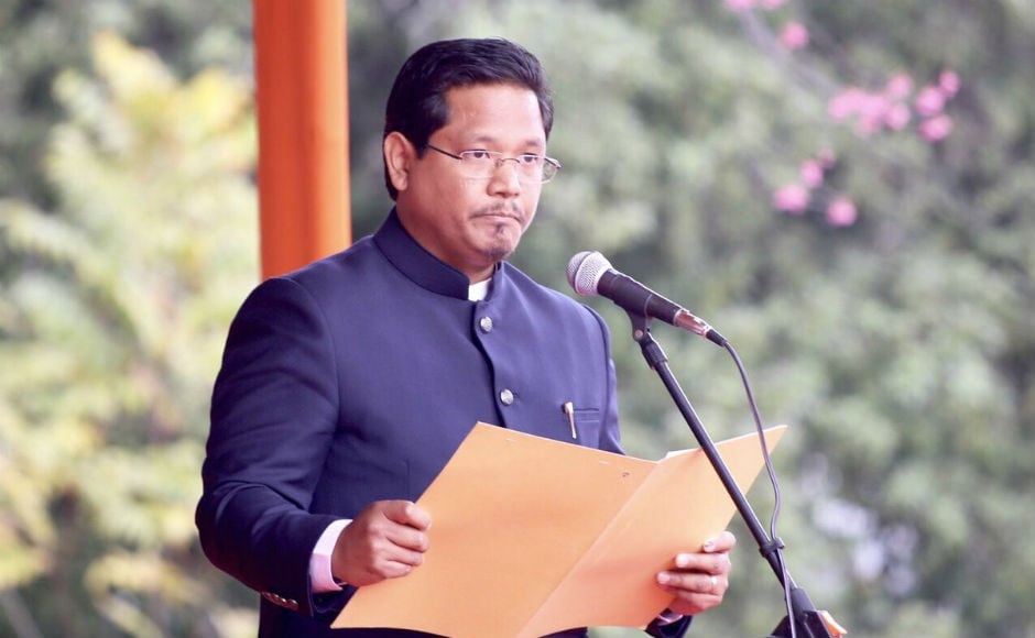 Besides Sangma, four MLAs from NPP, three from UDP, two from PDF and one each from BJP and HSPDP were inducted into the Cabinet. After the swearing-in, Sangma said that the new government will work to take the state forward. Besides Sangma, four MLAs from NPP, three from UDP, two from PDF and one each from BJP and HSPDP were inducted into the Cabinet. After the swearing-in, Sangma said that the new government will work to take the state forward.