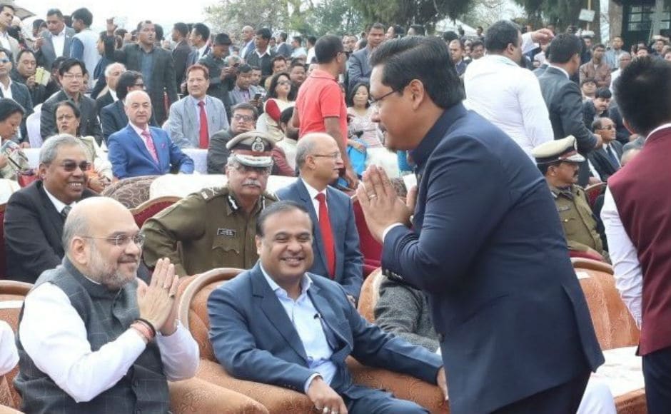 Sangma has the support of 34 MLAs - two from the Bharatiya Janata Party (BJP), 19 from NPP, six of the United Democratic Party (UDP), four of the People's Democratic Front (PDF), two from the Hill State People's Democratic Party (HSPDP), and one Independent. The Congress, despite emerging as the single largest party, failed to form the government in the state. Twitter @AmitShah Sangma has the support of 34 MLAs - two from the Bharatiya Janata Party (BJP), 19 from NPP, six of the United Democratic Party (UDP), four of the People's Democratic Front (PDF), two from the Hill State People's Democratic Party (HSPDP), and one Independent. The Congress, despite emerging as the single largest party, failed to form the government in the state. Twitter @AmitShah