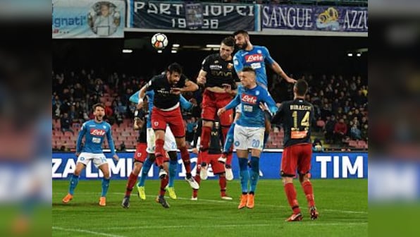 Serie A: Raul Albiol scores as Napoli keep title hopes alive; Mauro Icardi nets four in Inter Milan's rout of Sampdoria
