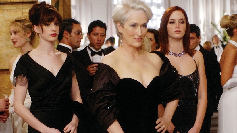 Anne Hathaway, Meryl Streep and Emily Blunt in Devil Wears Prada (2006)