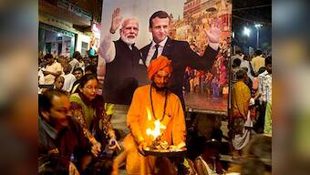 Narendra Modi, Emmanuel Macron inaugurate UP's biggest solar power plant, take boat ride in Varanasi