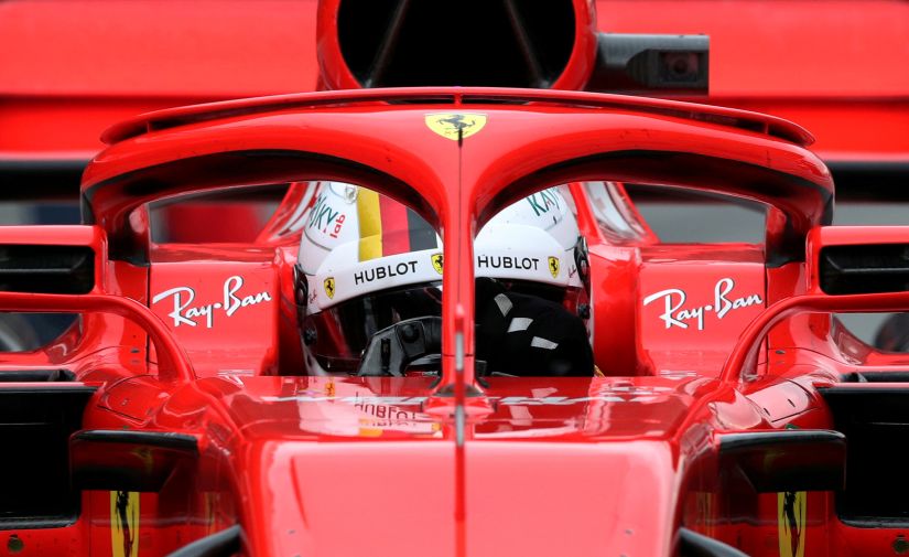 The halo on Sebastian Vettel's Ferrari. Reuters