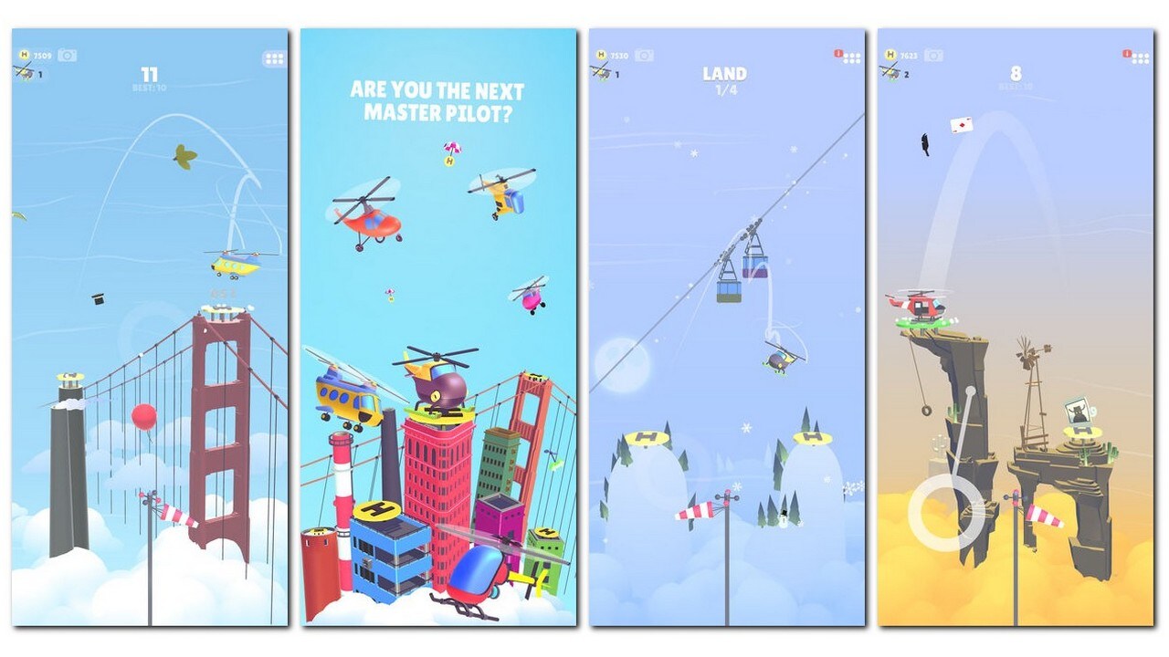 Helihopper is a fun game where you hop from a helipad to another. Image: Apple iTunes Store