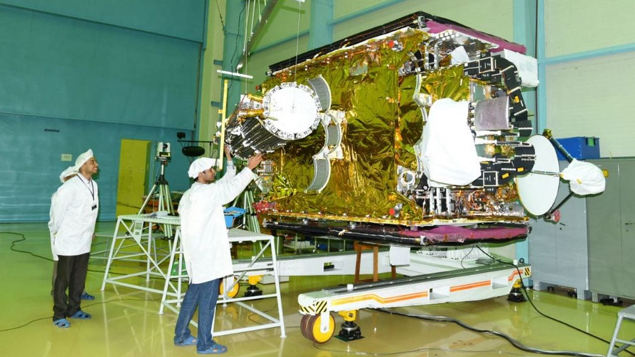Integration of GSAT-6A Satellite in Progress. Image: ISRO