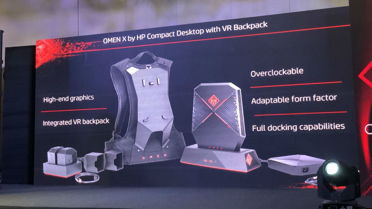 Omen Compact Desktop and VR Backpack. 