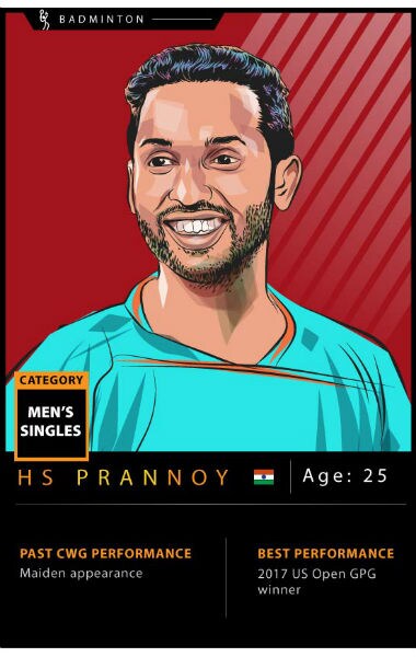  Commonwealth Games 2018: Shuttler HS Prannoy could set court alight with explosive play in maiden appearance