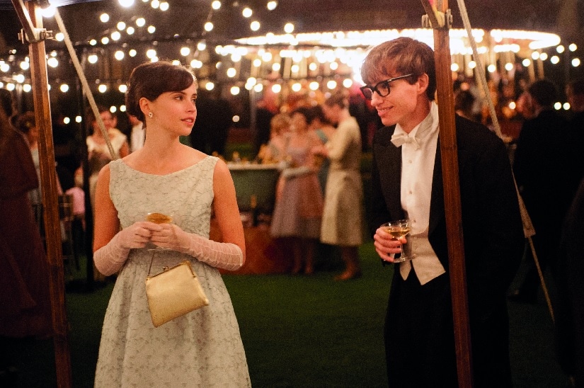 Felicity Jones and Eddie Redmayne in a still from The Theory of Everything