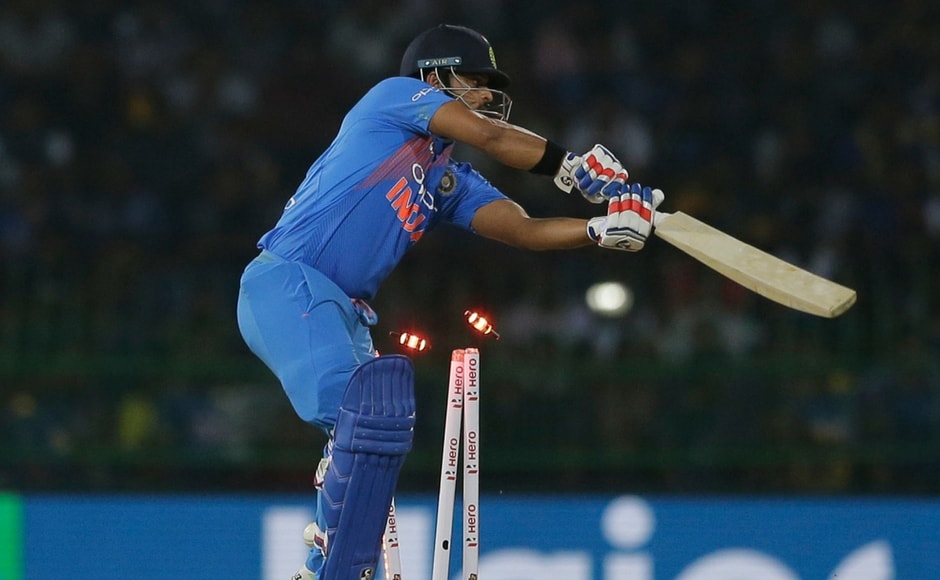 India, batting first, lost two quick wickets. Stand-in skipper Rohit Sharma and comeback player Suresh Raina failed to make any impact. AP India, batting first, lost two quick wickets. Stand-in skipper Rohit Sharma and comeback player Suresh Raina failed to make any impact. AP
