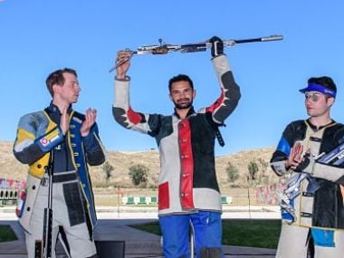 Akhil Sheoran was among the four Indian gold medalists. Twitter/@ISSF_Shooting